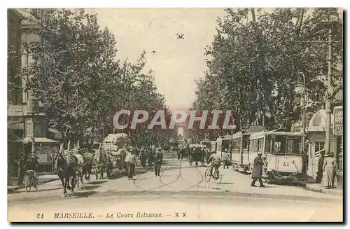 Ansichtskarte AK Marseille le Cours Belzunce Tramway