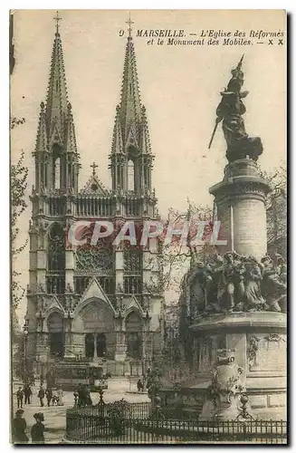 Cartes postales Marseille l'Eglise des Reformes et le monument des Mobiles