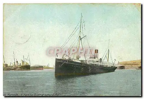 Cartes postales Marseille le Marechal Bugeaud sortant du Port Bateau