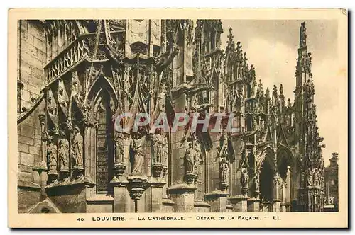 Cartes postales Louviers la Cathedrale Detail de la Facade