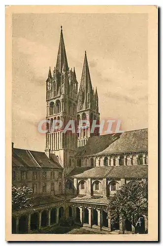 Cartes postales Le Pays Normand Caen Lycee Malherbe cour du cloitre et tours de St Etienne XII siecle