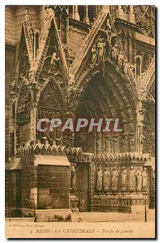 Cartes postales Reims la Cathedrale Porche de gauche