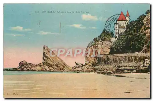 Cartes postales Biarritz Chateau Basque Les Rochers