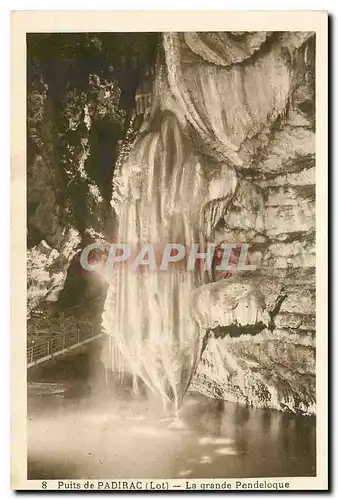 Cartes postales Puits de Padirac Lot La grande Pendeloque