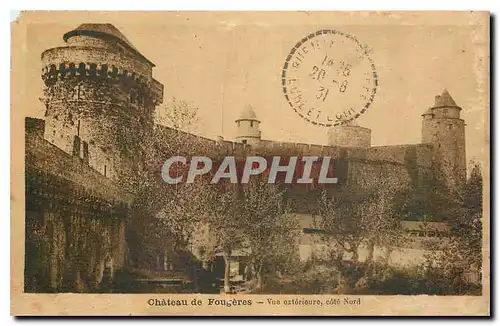 Cartes postales Chateau de Fougeres Vue exterieure cote Nord