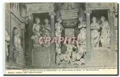 Cartes postales Abbaye des Benedictins de Solesmes Notre Dame la Belle Le Couronnement