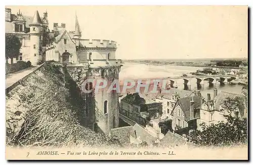 Cartes postales Amboise Vue sur la Loire prise de la Terrasse du Chateau