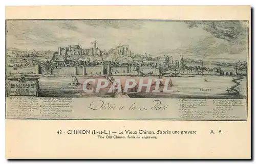 Ansichtskarte AK Chinon I et L Le Vieux Chinon d'apres une gravure