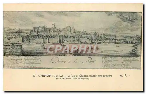 Cartes postales Chinon I et L Le Vieux Chinon d'apres une gravure