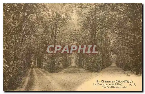 Cartes postales Chateau de Chantilly Le Parc Les trois Allees