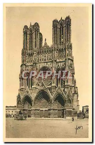 Ansichtskarte AK Douce France Reims Marne La Cathedrale Notre Dame