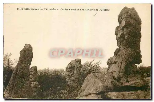 Ansichtskarte AK l'Ardeche Curieux rocher dans le Bois de Palolive