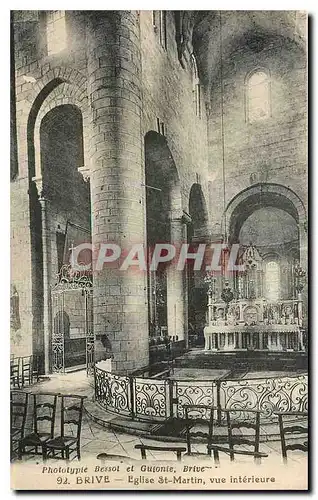 Cartes postales Brive Eglise St Martin vue interieure