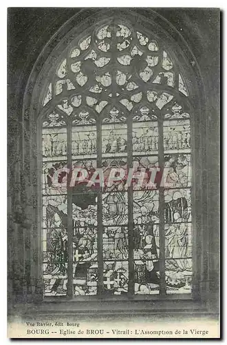 Cartes postales Bourg Eglise de Brou Vitrail l'Assomption de la Vierge