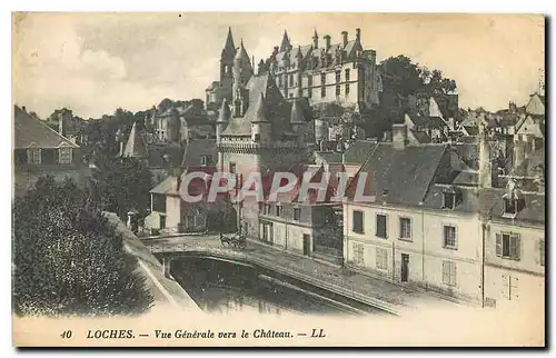 Cartes postales Loches Vue generale vers le Chateau