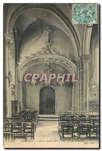 Cartes postales Corbeil Eglise Saint Spire Porte de la Sacristie