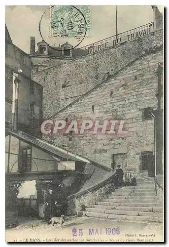 Cartes postales Le mans Escalier des Anciennes Boucheries Restes de Vieux Remparts