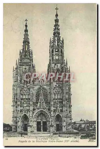 Cartes postales L'Epine Marne Facade de la Basilique Notre Dame