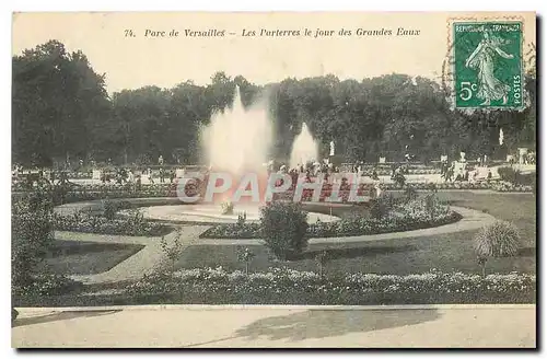 Cartes postales Parc de Versailles Les parterres le Jour des Grandes eaux