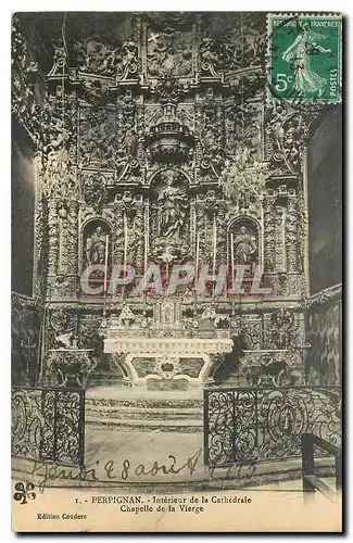 Cartes postales Perpignan Interieur de la Cathedrale Chapelle de la Vierge