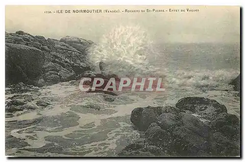 Cartes postales Ile de Noirmoutier Vendee Rochers de St Pierre Effet de vagues