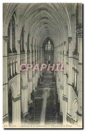 Cartes postales Reims Interieur de la Cathedrale Vue prise de la Rosace