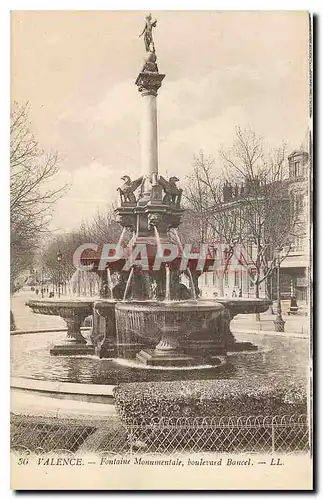 Ansichtskarte AK Valence Fontaine Monumentale boulevard Bancel