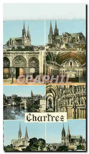 Cartes postales moderne Chartres La Cathedrale Portail Royal Notre Dame sous Terre les eglises Pourtour du Choeur