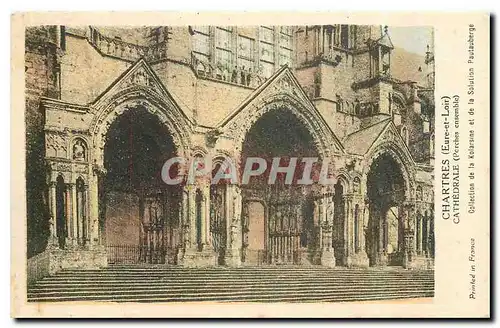 Cartes postales Chartres Eure et Loir Cathedrale Porches ensemble