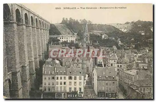 Ansichtskarte AK Morlaix Vue generale Perspective du viaduc