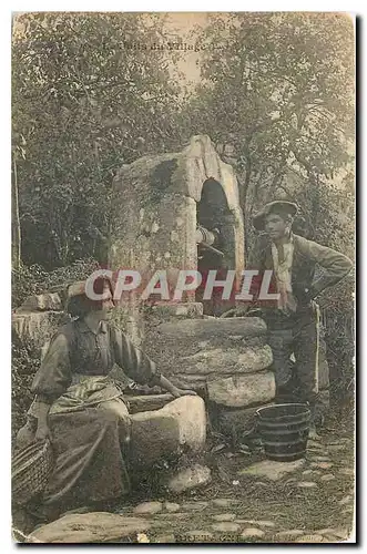 Ansichtskarte AK Bretagne Le puits du village Folklore