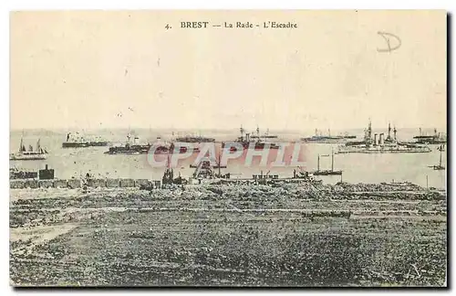 Cartes postales Brest La rade l'Escadre Bateaux