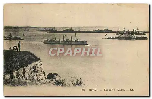 Cartes postales Brest Vue sur l'Escadre Bateaux