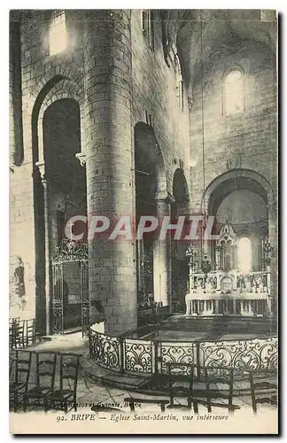 Cartes postales Brive Eglise Saint Martin vue interieure