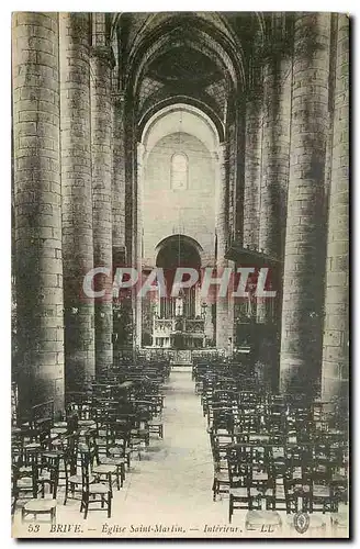 Cartes postales Brive Eglise Saint Martin Interieur