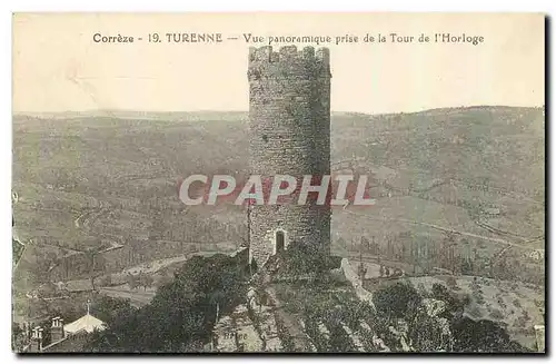 Cartes postales Turenne Vue panoramique prise de la Tour de l'Horloge