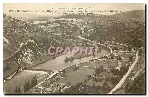 Ansichtskarte AK Besancon Vallee pittoresque de Casamene Le Doubs et l'Ile Malpas La Citadelle et route de Lyon