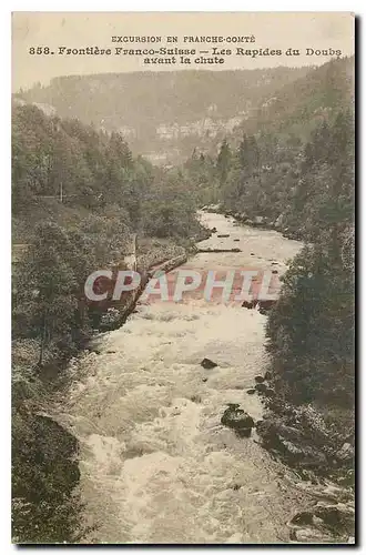 Cartes postales Frontiere Franco Suisse Les Rapides du Doubs avant la chute