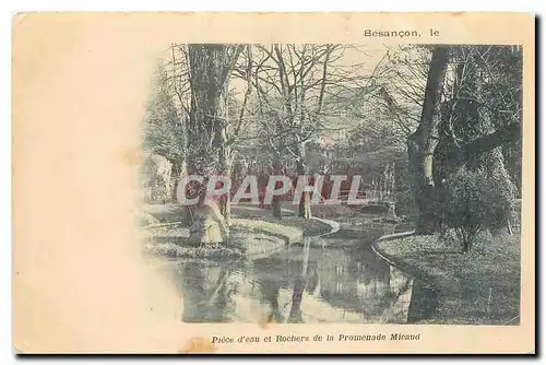 Ansichtskarte AK Besancon Piece d'eau et Rochers de la Promenade Minaud