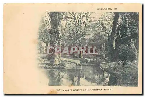 Cartes postales Besancon Piece d'eau et Rochers de la Promenade Minaud