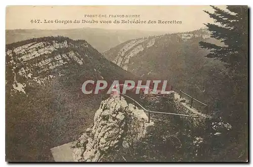 Cartes postales Les Gorges du Doubs vues du Belvedere des Recrettes