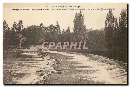 Cartes postales Besancon Hostorique Barrage du Doubs et promenade Micaud