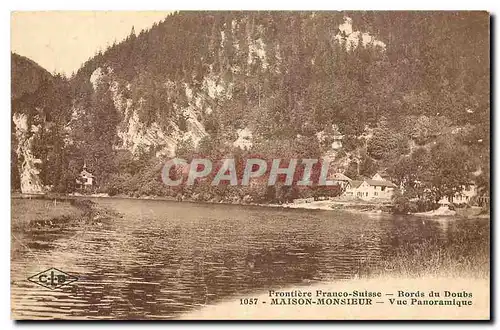 Cartes postales Frontiere Franco Suisse Bords du Doubs Maison Monsieur Vue Panoramique