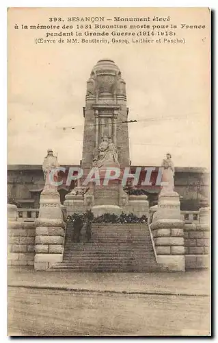 Cartes postales Besancon Monument eleve a la memoire