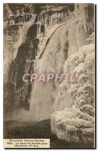 Cartes postales Frontiere Franco Suisse Le Saut du Doubs gele