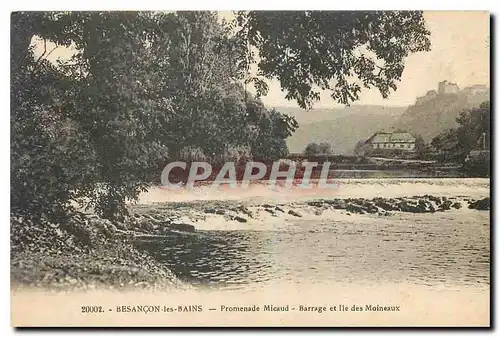 Ansichtskarte AK Besancon les Bains Promenade Micaud Barrage et Ile des Moineaux