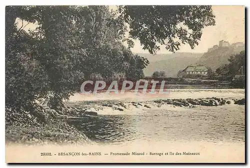 Cartes postales Besancon les Bains Promenade Micaud Barrage et Ile des Moineaux