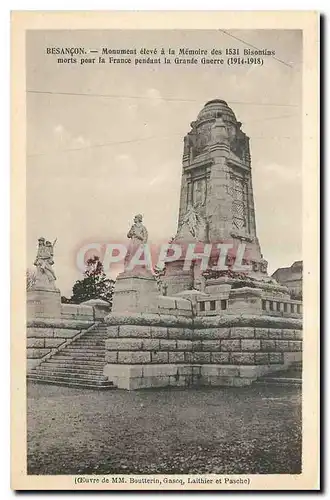 Ansichtskarte AK Besancon Monument eleve a la Memoire