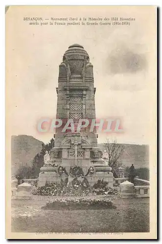 Ansichtskarte AK Besancon Monument eleve a la Memoire des Bisontins