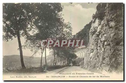 Cartes postales Besancon Route et Chemin de fer de Morteau Train